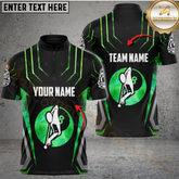 Maxcorners Billiards Player Multicolor Personalized Name, Team Name 3D Polo Shirt