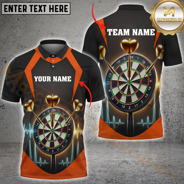 Maxcorners Darts Aim Master Multicolor Option Customized Name, Team Name 3D Polo Shirt