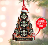 Maxcorners Personalized Dartboard Christmas Tree Ornament with Custom Name, Unique Holiday Decoration for Dart Players, Gift for Her Him