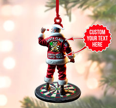 Maxcorners Personalized Santa Claus Dart Ornament, Custom North Pole Darts Team Christmas Decor