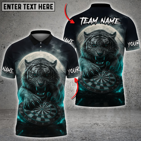 Maxcorners Tiger Darts Attack Multicolor Customized Name, Team Name 3D Shirts