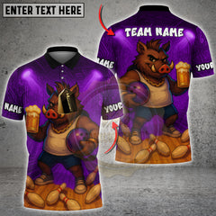 Maxcorners Beer Boar Bowling Champion Multicolor Customized Name, Team Name 3D Shirts