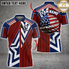 Maxcorners Golf USA Flag Patriotic Design Personalized Name 3D Unisex Shirt
