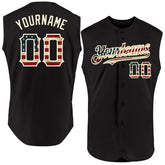 Maxcorners Custom Cream Pinstripe Vintage USA Flag-Black Premium Fade Fashion Baseball Jersey LM0210