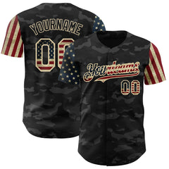 Maxcorners Custom Blue White-Red 3D Pattern Design American Flag Outer Space Light Swords Premium Baseball Jersey LM0210