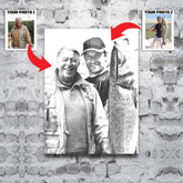 Maxcorners Personalized fishing art canvas custom photo sharing your joy canvas LM0101