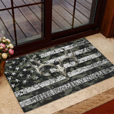 Maxcorners Personalized Hunting Rubber Doormat, Deer Hunting Deer Skull Camo Camouflage Welcome Doormat, Custom Name Indoor Outdoor Door Mat, Home Decor
