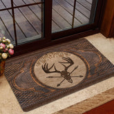 Maxcorners Hunting Rubber Doormat, Deer Hunting Hunter Sculpture Wood Pattern Welcome Doormat, Indoor Outdoor Door Mat, Home Decor
LM1611
