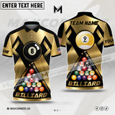Maxcorners Billiard Ball 8, Ball 9 Sport Jersey Multicolor Options Personalized Name, Team Name 3D Polo Shirt (4 Colors)