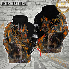 Maxcorners Bear Hunting Orange Camo Reaper Pattern Custom Name Shirt 3D All Over Printed Clothes