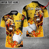 Max Corner Customized Name Lion Fire Golf Ball Line Pattern Multicolor Sport Jersey Pattern Custom 3D Polo Shirt