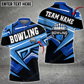 Max Corner Bowling and Pins Graffity Pattern Multicolored Bowling jerseys Custom Name And Team 3D Polo Shirt