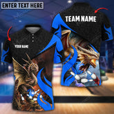 Max Corner Bowling and Pins Dragon Bowling Color Smoke Pattern Multicolored Bowling jerseys Custom Name And Team 3D Polo Shirt