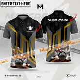 Maxcorners Bowling Ball & Pins Flow Water Premium Pattern Multicolor Option Customized Name 3D Shirt (3 Colors)