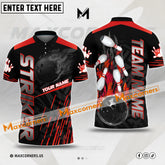 Maxcorner Bowling Ball & Pins Strike Flame Pattern Multicolor Option Customized Name 3D Shirt (4 Colors)