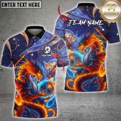 Maxcorners Bowling Cosmic Dragon Mythic Flame Multioptions Customized Name, Team Name 3D Shirt (5 Colors)