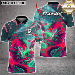 Maxcorners Bowling Cosmic Dragon Mythic Flame Multioptions Customized Name, Team Name 3D Shirt (5 Colors)