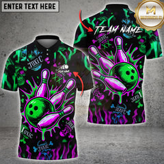 Maxcorners Bowling Toxic Skull Multioptions Customized Name, Team Name 3D Shirt (5 Colors)
