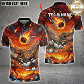 Maxcorners Bowling Raptor Meteor Sky Clash Multioptions Customized Name, Team Name 3D Shirt (5 Colors)