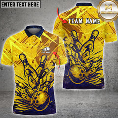Maxcorners Bowling Strike Abstract Hand-Drawn Graphic Multioptions Customized Name, Team Name 3D Shirt (5 Colors)