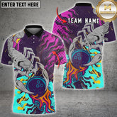 Maxcorners Bowling Scorpion Neon Comic Graphic Multioptions Customized Name, Team Name 3D Shirt (5 Colors)