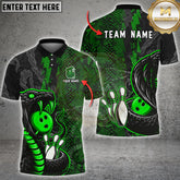 Maxcorners Bowling Venom Snake Strike Graphic Multioptions Customized Name, Team Name 3D Shirt (5 Colors)