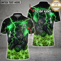 Maxcorners Bowling Lightning Werewolf Graphic Multioptions Customized Name, Team Name 3D Shirt (5 Colors)