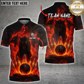 Maxcorners Bowling Fire Wolves Strike Graphic Multioptions Customized Name, Team Name 3D Shirt (5 Colors)