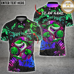 Maxcorners Bowling Graffiti Shark Street Art Graphic Multioptions Customized Name, Team Name 3D Shirt (5 Colors)