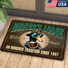 Maxcorners Personalized Hunter’s Lodge Duck Doormat – Funny Hunting Welcome Mat with Custom Year, Rustic Cabin & Lodge Decor LM1611
