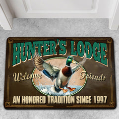Maxcorners Personalized Mallard Duck Doormat – Funny Hunting Welcome Mat with Custom Year, Rustic Cabin & Lodge Decor LM1611
