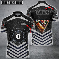 Maxcorners Billiards Ball 8 Sport Style Personalized Name, Team Name Unisex Shirt