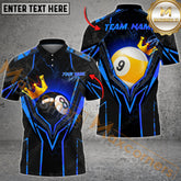 Maxcorners Billiard 8 Ball & 9 Ball King Multicolor Options Personalized Name, Team Name 3D Polo Shirt (4 Colors)