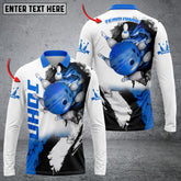 Maxcorners Bowling And Pins Hexagram Multicolor Option Customized Name Long Sleeve 3D Shirt