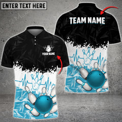 Maxcorners Heartbeat Bowling And Pins Multicolor Option Customized Name 3D Shirt