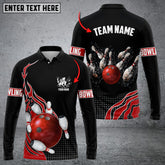 Maxcorners Bowling And Breaking Pins Multicolor Option Customized Name Long Sleeve 3D Shirt