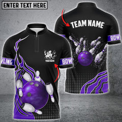 Maxcorners Bowling And Breaking Pins Multicolor Option Customized Name 3D Shirt