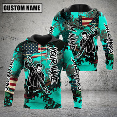 Maxcorners Billiards Gratter US Flag Multicolor Option Customized Name 3D Hoodie