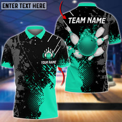 Maxcorners Fire Paint Bowling And Pins Multicolor Option Customized Name 3D Shirt