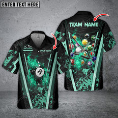 Maxcorners Billiards Abstract Grunge Texture Multicolor Options Personalized Name Hawaiian Shirt ( 6 Colors )