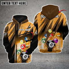 Maxcorners Billiards Abstract Grunge Texture X Multicolor Option Customized Name 3D Hoodie