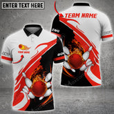 Maxcorners Bowling And Pins Flame Lightning Multicolor Option Customized Name 3D Shirt (6 Colors)