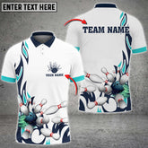 Maxcorners Fire Bowling And Pins Flame Pattern Multicolor Option Customized Name 3D Shirt (4 Colors)