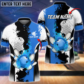 Maxcorners Fire Bowling And Pins Milky Way Pattern Multicolor Option Customized Name 3D Shirt (4 Colors)