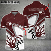 Maxcorners Star Pattern Bowling And Pins Multicolor Option Customized Name 3D Shirt (6 Colors)