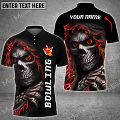 Maxcorners Reaper Bowling Multicolor Option Customized Name 3D Shirt