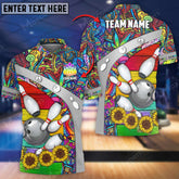 Maxcorners Hippie Bowling And Pins Multicolor Option Customized Name 3D Shirt
