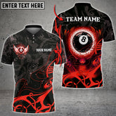 Maxcorners Billiards 8 Ball Wing Grunge Personalized Name 3D Shirt (Multi Color Options)