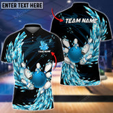 Maxcorners Bowling Ball And Pins Icy Breath Multicolor Option Customized Name 3D Shirt (4 Colors)