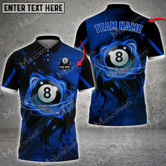 Maxcorners Billiards Lion Flame Personalized Name 3D Shirt (Multi Color Options)